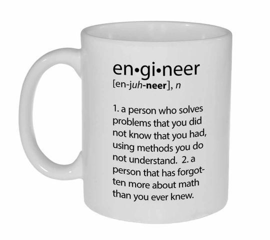 Discover Engineer Definition- funny coffee or tea mug