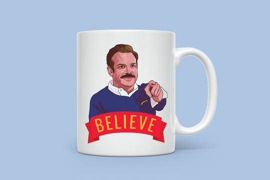 Discover Jason Sudekis Mug, Printed Design Cup, Funny Geek TV Show Gifts, Inspired By Ted Lasso
