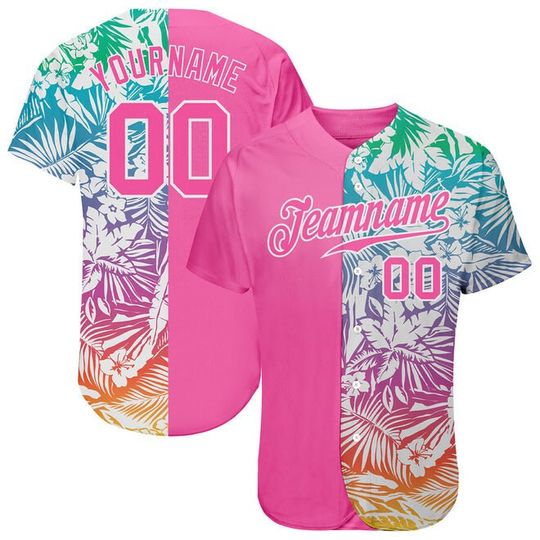Discover Custom 3D Pattern Design Tropical Palm Leaves Baseball Jersey