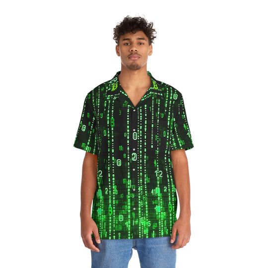Discover Neon Matrixx Bitcoin, Men's Hawaiian Shirt