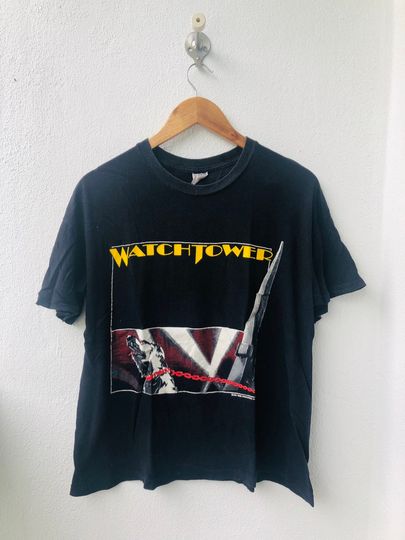 Discover Vintage Original 80s Watchtower Band  " Control And Resistance 1989 T-Shirt