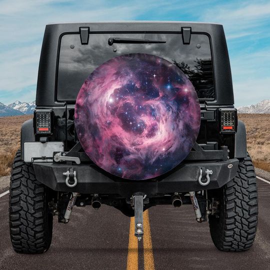 Discover Spare Tire Cover Pink and Purple Night Sky
