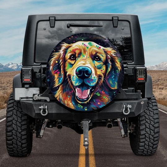 Discover Spare Tire Cover Golden Retriever