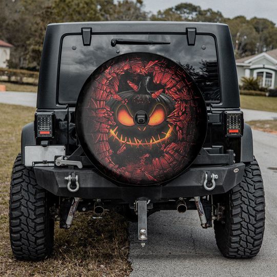 Discover Pumpkin Halloween Break Wall Camper Truck Spare Tire Covers