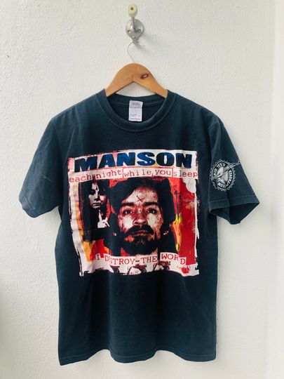 Discover Vintage Original Mid 90s Manson Each Night While You Sleep Destroy The World Art Work by Don Rock
