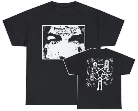 Discover Marilyn Manson And The Spooky Kids Charles Manson Pentagram Band Drawings Shirt