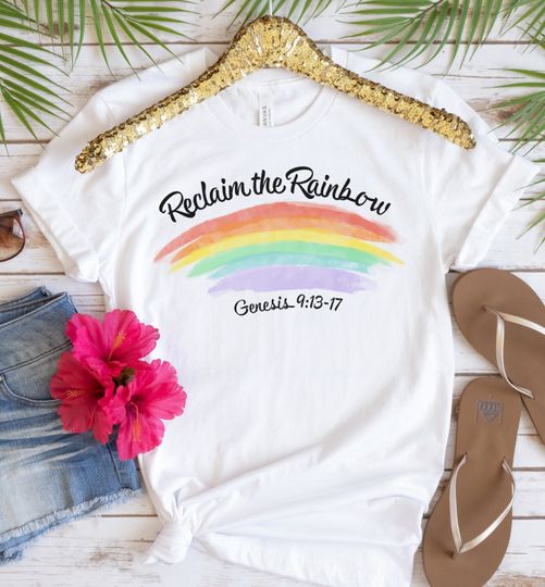 Discover Reclaim the Rainbow Shirt, Genesis 9:13-17 Bible Verse Shirt