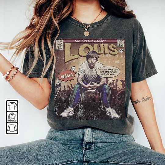 Discover Louis Tomlinson Comic Shirt, 90S Vintage Merch Book Art Walls Album World Tour Ticket 2023