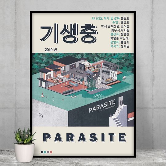 Discover Parasites, Movie Poster, Korean Film, Parasite, Color poster