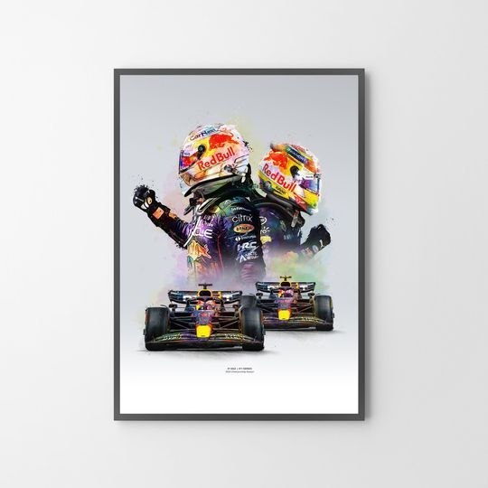 Discover Sergio & Ver stappen Car Racing Poster