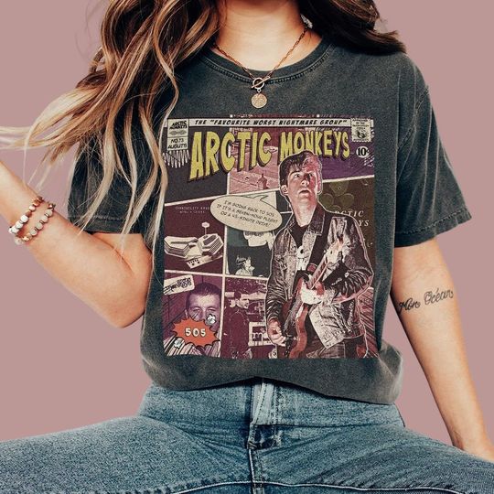 Discover Arctic Monkeys Comic Shirt, 90S Vintage Merch