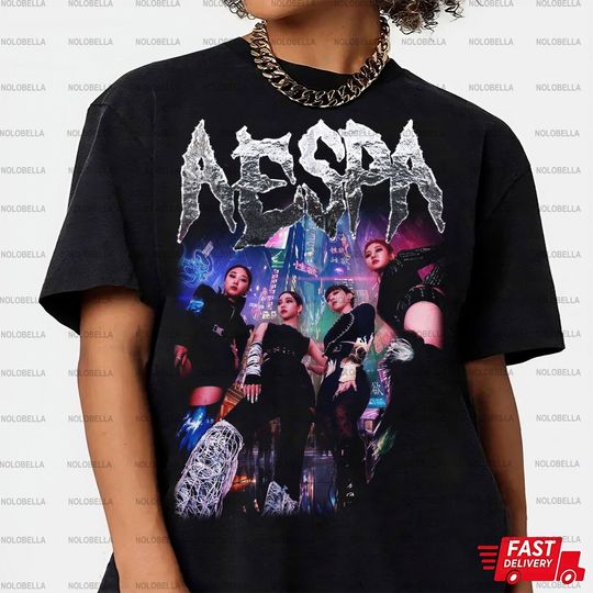 Discover Aespa Vintage Metal Shirt, Meet Karina,