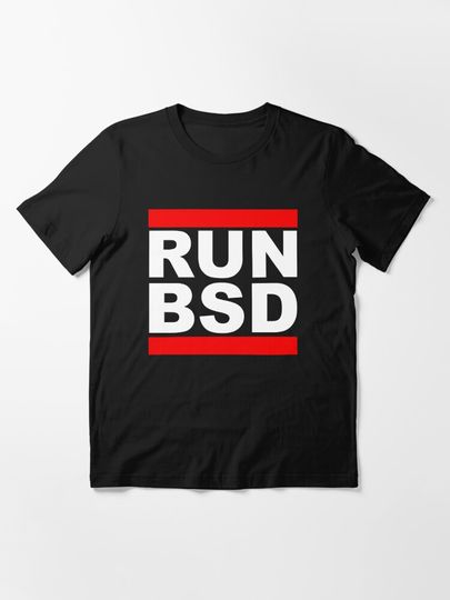 Discover RUN BSD - Cool White/Red Design for Unix Hackers & Sysadmins | Essential T-Shirt
