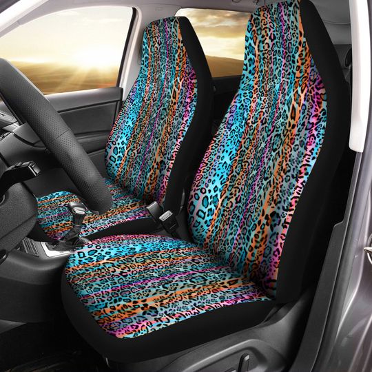 Discover Colorful Leopard Cheetah Animal Print Car Seat Covers