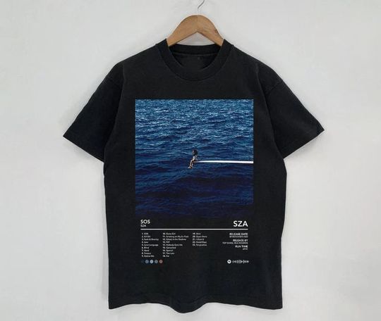 Discover S.Z.A S.O.S Album Vintage Shirt, Sza Bootleg 90s Black T-Shirt