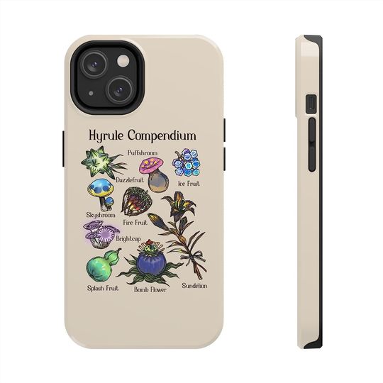 Discover Hyrule Compendium Vol. 2 phone case, Zelda Flowers, Breath of the wild