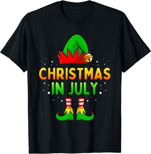 Discover Christmas in July Santa Elf Funny Xmas Men Women Kids T-Shirt