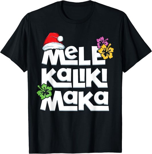 Discover Mele Kalikimaka Christmas T-Shirt Hawaiian Xmas Santa T-Shirt