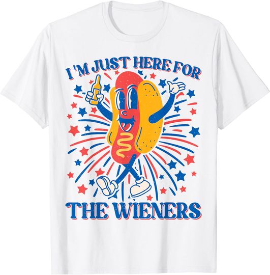 Discover Hot Dog I'm Just Here For The Wieners 4Th Of July T-Shirt