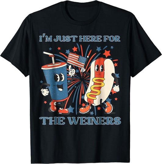 Discover 4th of july I'm Just Here For The Wieners T-Shirt
