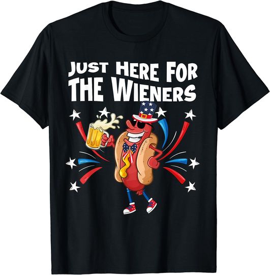Discover Hot Dog I'm Just Here For The Wieners 4Th Of July T-Shirt