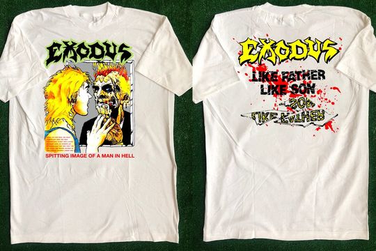 Discover Exodus Spitting Image Of A Man In Hell Tour 1989 T-Shirt