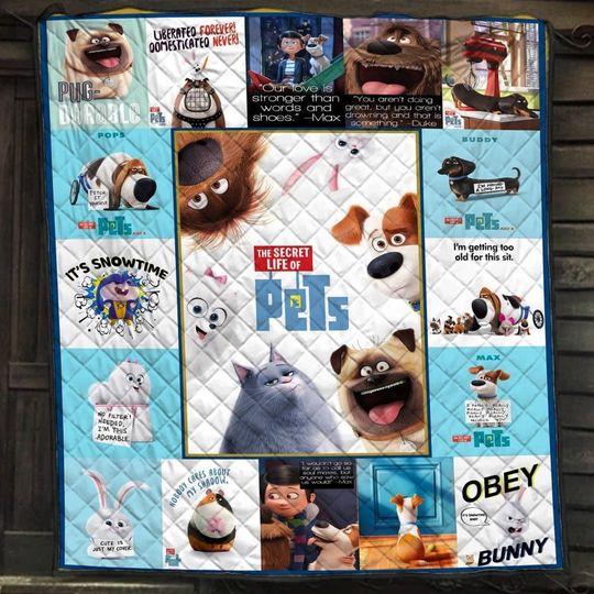Discover The Secret Life Of Pets Cartoon Movie Quilt Blanket, Cute Pets Blanket, Funny Gift Idea For Fan