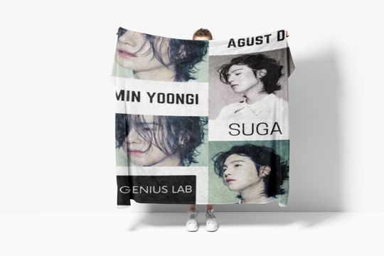 Discover Suga Agust D Photo Collage Minky Blanket - BTS Bangtan Boys Blanket - Kpop BTS Tapestry, Personalized Blankets, Birthday Gifts Customized