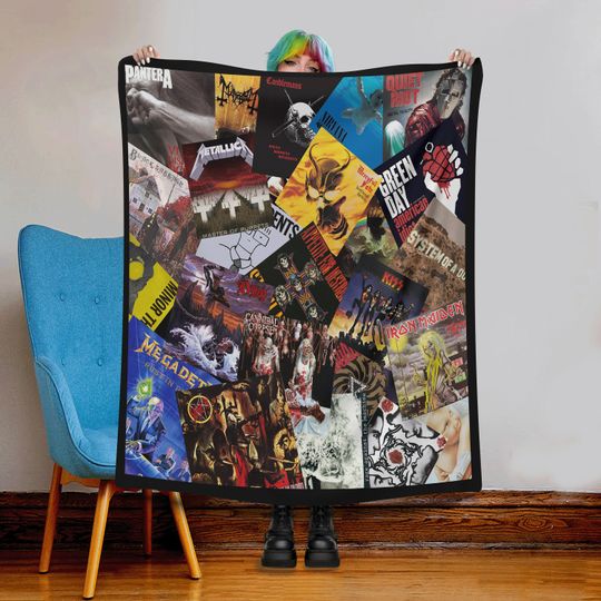 Discover Rock and Metal Blanket, Heavy Metal Music, Sherpa Fleece Blanket