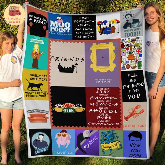 Discover Friends TV Series Christmas Fleece Blanket, Mink Sherpa Blanket