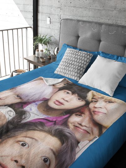 Discover Bangtan OT7 Photo Blanket