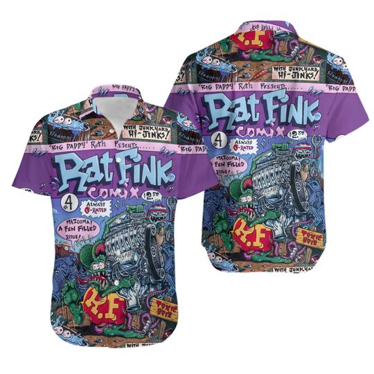 Discover Rat Fink Rattail Hot Rod Hawaiian Shirt