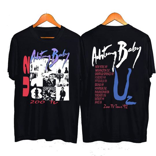Discover Style Vintage U2 Achtung baby Zoo Tv Tour 92 Concert T-Shirt