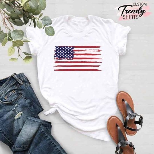 Discover America Flag T-Shirt - 4th Of July Celebration