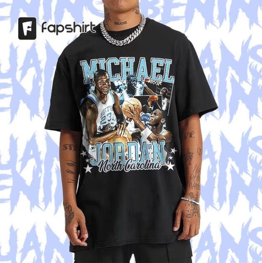 Discover Michael Jordan UNC 90s Style Vintage Bootleg Tee graphic T shirt