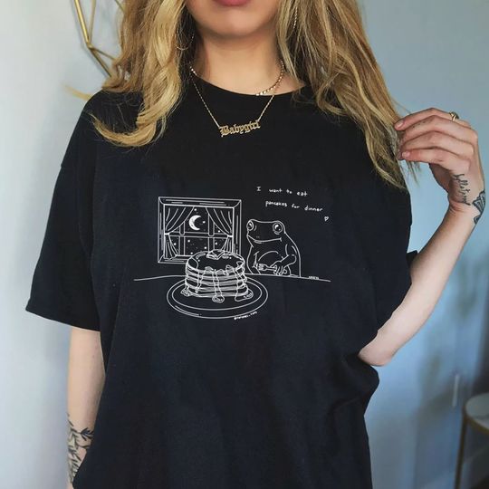 Discover Lizzy McAlpine Pancakes for Dinner Frog T-Shirt, Cute Art tshirt, Gift for Lizzy Mcalpine Fan