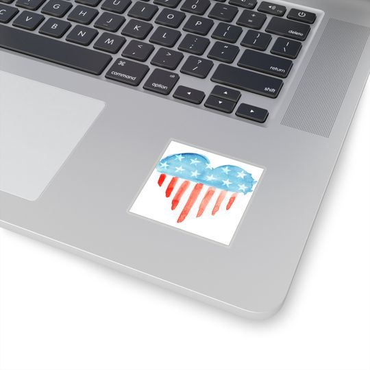 Discover United States of America 4th of July Heart Sticker
