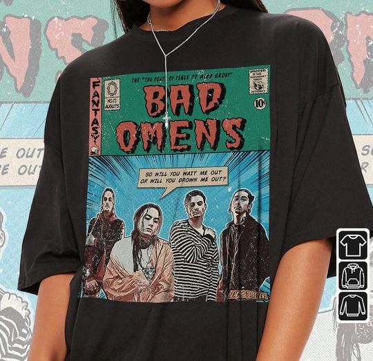 Discover Bad Omens Comic Shirt, 90S Vintage Merch Book Art The Death