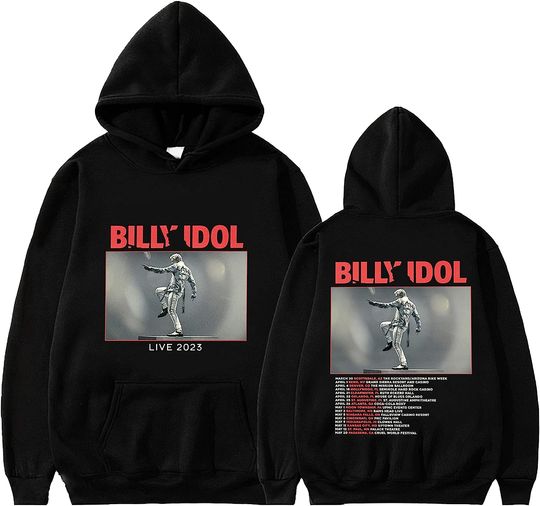 Discover Billy Idol Live Music Tour 2023 Double Sides Hoodie, Music Band Tour 2023 Shirt