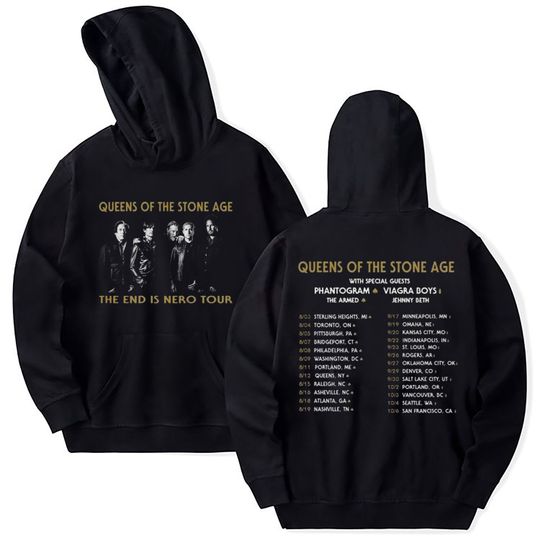 Discover Queens Of The Stone Age The End Is Nero Tour 2023 Double Side Hoodie