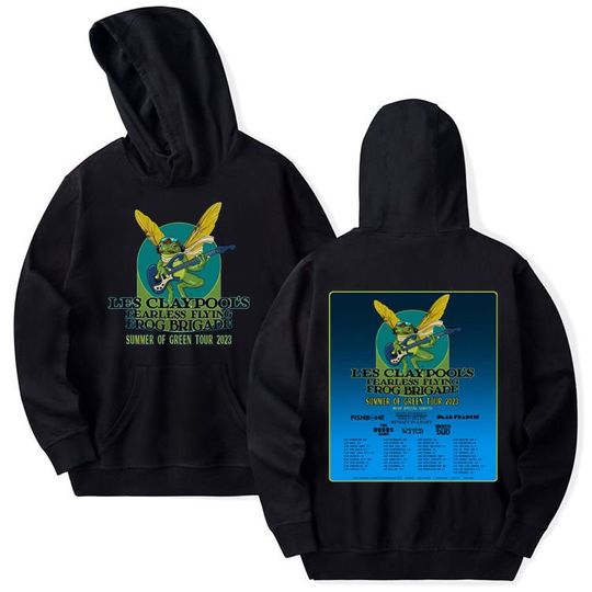 Discover Les Claypools Fearless Flying Frog Brigade The Summer Of Green Tour Double Side Hoodie