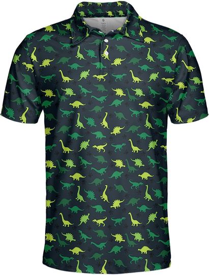 Discover Gopory Dinosaur Golf Shirts for Men Dinosaur Shirt Men Hawaiian Polo Shirts