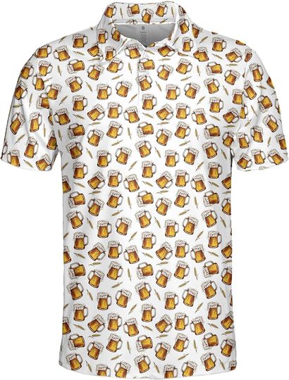 Discover Gopory Beer Golf Shirts for Men Beer Shirt Hawaiian Polo Shirts