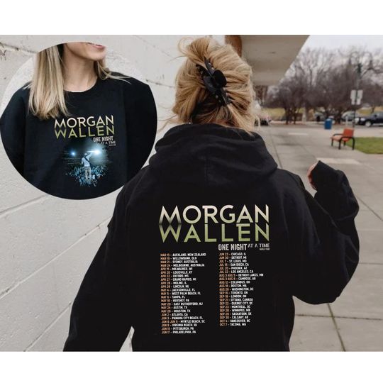Discover Wallen Western One Night At A Time 2023 World Tour Double Side Hoodie