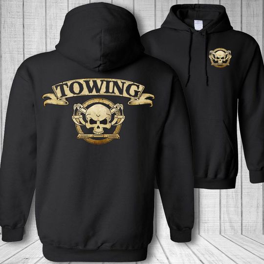Discover Tow truck skull hoodie, vehicle recovery hooded sweatshirt