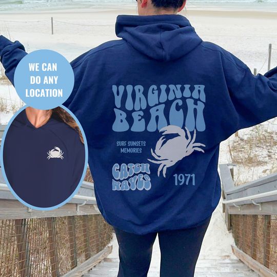 Discover Virginia Beach Hoodie, Trendy sweatshirt, Crustaceancore,