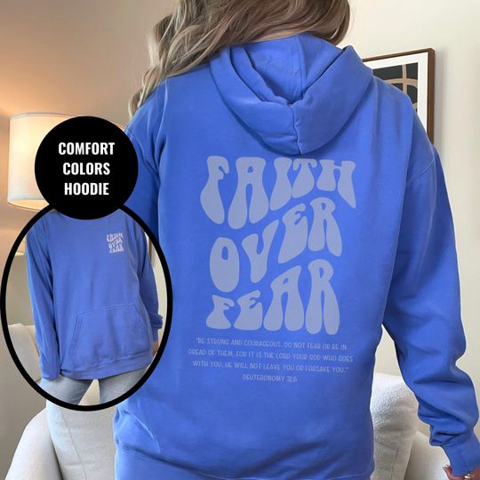 Discover Christian Gift | Aesthetic Hoodie | Faith over Fear