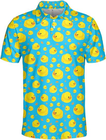 Discover Funny Golf Shirts for Men Rubber Duck Polo Shirts