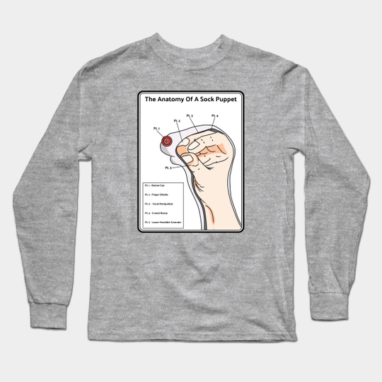 Discover The Anatomy Of A Sock Puppet - Funny - Long Sleeve T-Shirt