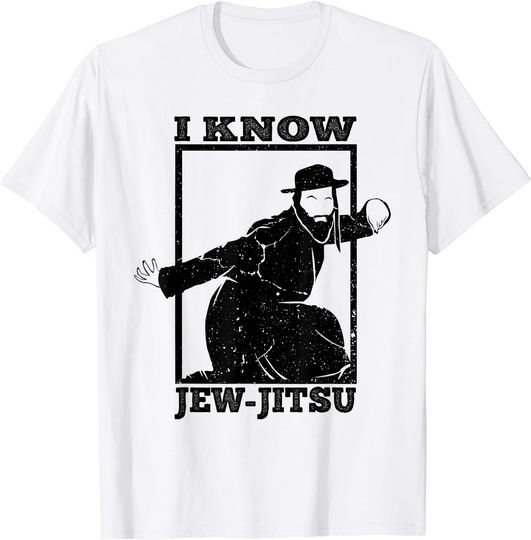 Discover I Know Jew Jitsu Funny Jiu Jitsu Pun Jewish Martial Art T-Shirt